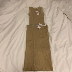 Michael kors two piece gold shimmer set